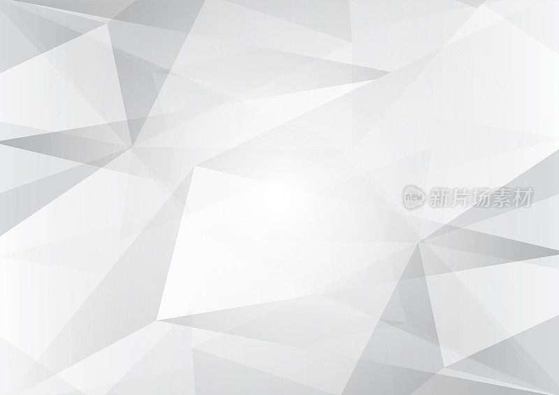Abstract gray and white color low poly, vector background illustration with copy space